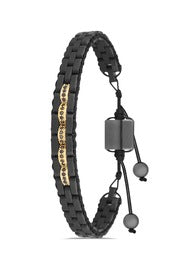 Cheetah concept  - uniek design - exclusieve heren armband - armbandje - leder - leer - metaal - hoogwaardige coating - klik slot - 19.5 cm